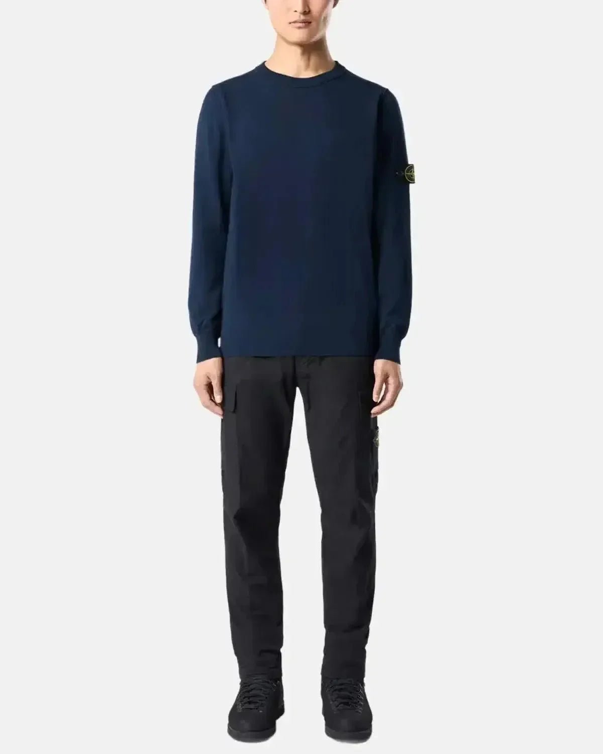 STONE ISLAND 5100053 SOFT ORGANIC COTTON CREWNECK KNIT NAVY BLUE – STONE-ISLAND-K1S155100053-S00B2-V0020-S | Studio DOS by Designer Outlet Sales