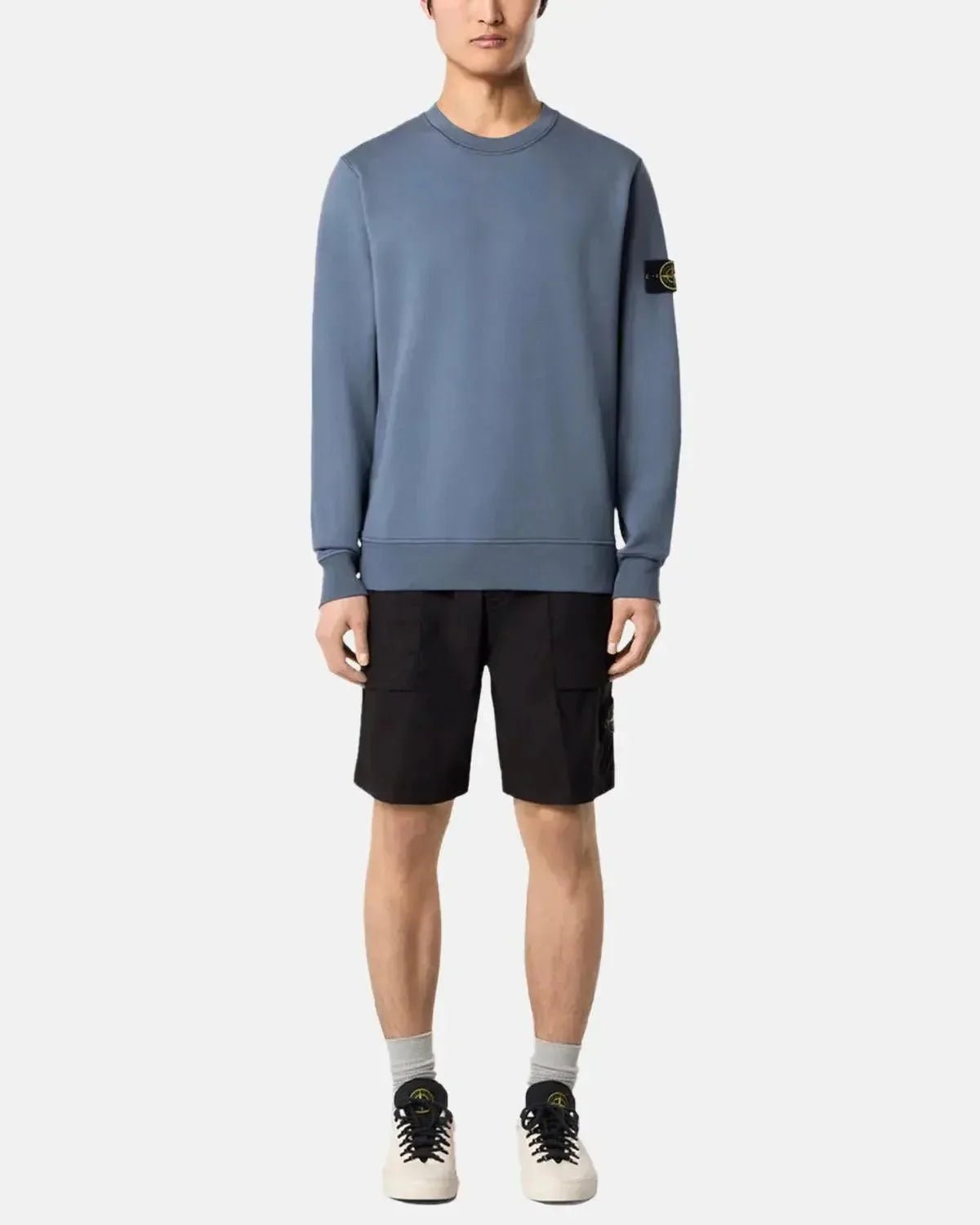 STONE ISLAND 6100044 ORGANIC COTTON FLEECE SWEATSHIRT AVIO BLUE – STONE-ISLAND-K1S156100044-S0051-V0024-M | Studio DOS by Designer Outlet Sales