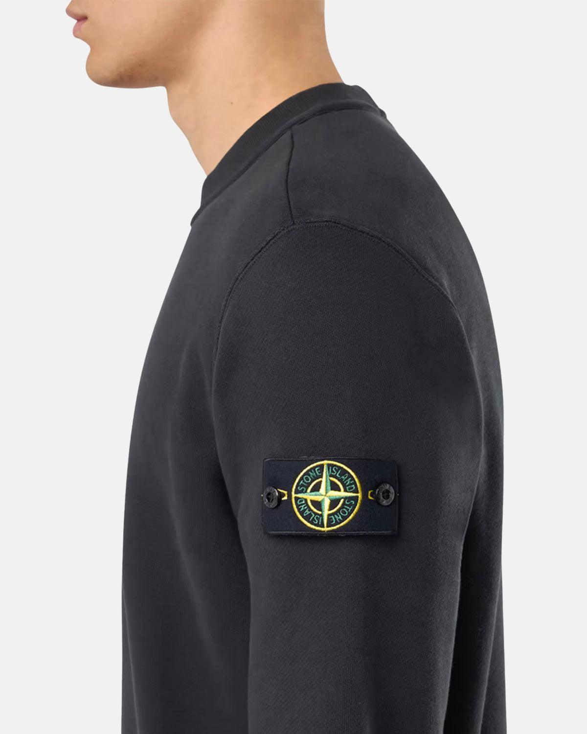 STONE ISLAND 61241 ORGANIC DIAGONAL FLEECE OLD EFFECT SWEATSHIRT BLACK – STONE-ISLAND-61241-V0129-S | Studio DOS by Designer Outlet Sales