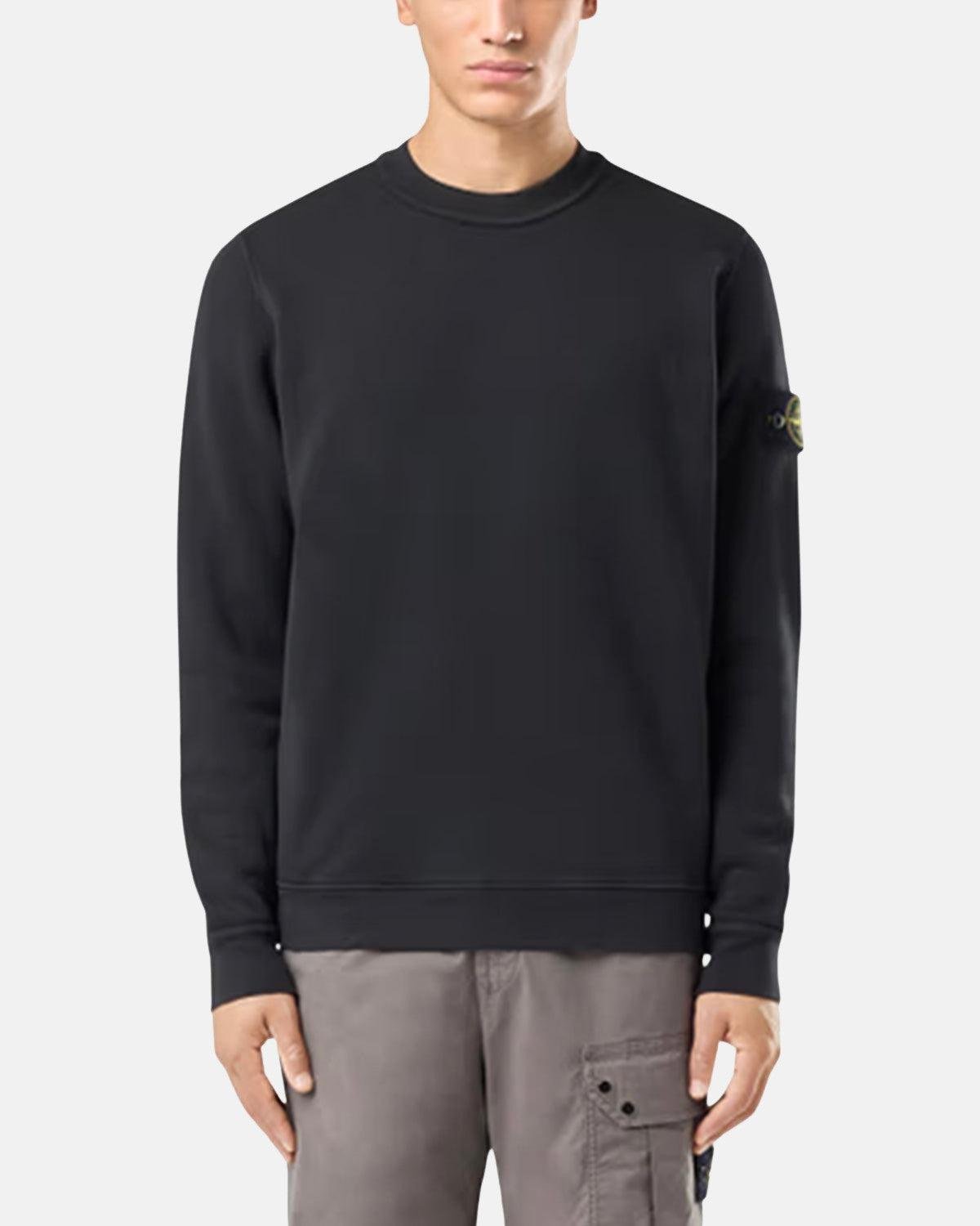 STONE ISLAND 61241 ORGANIC DIAGONAL FLEECE OLD EFFECT SWEATSHIRT BLACK – STONE-ISLAND-61241-V0129-S | Studio DOS by Designer Outlet Sales