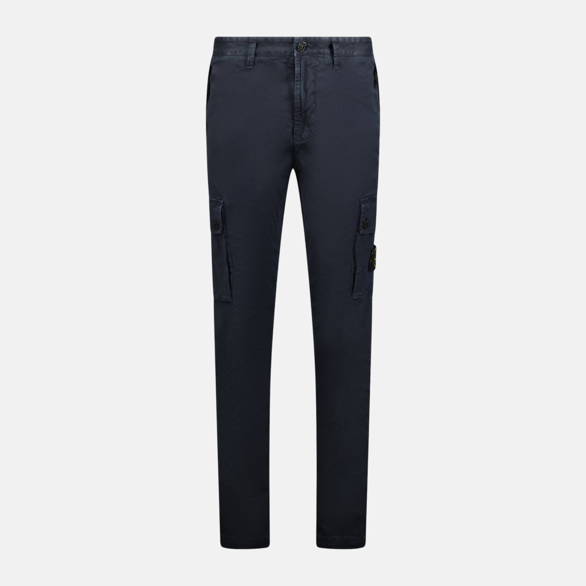 Stone Island Badge Cotton Cargo Trousers Navy – C82 | Studio DOS by Designer Outlet Sales