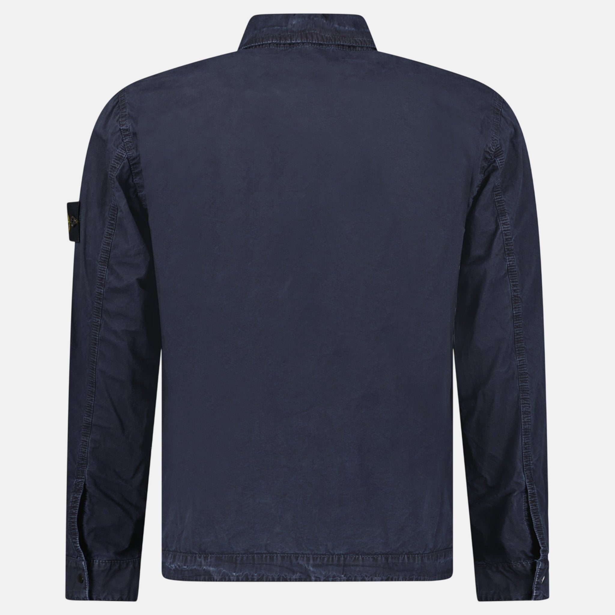 Stone Island Brushed Organic Cotton Canvas ‘OLD’ Effect Overshirt Navy – sku-57814133375357 | Studio DOS by Designer Outlet Sales