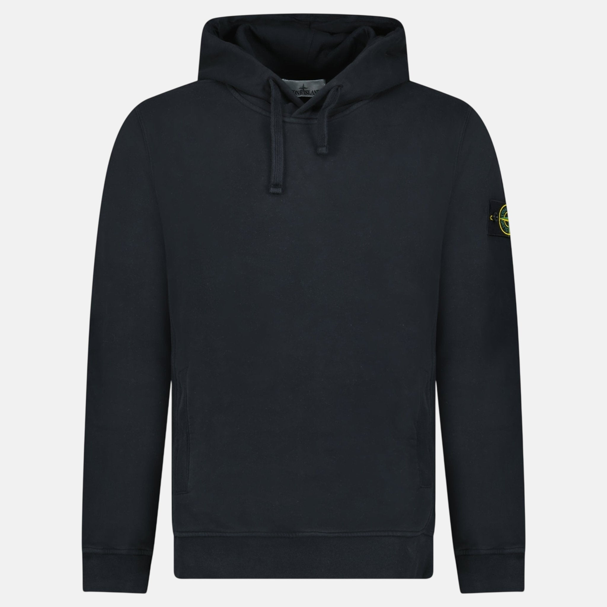Stone Island Brushed Organic Cotton Hoodie Black – B22 | Studio DOS by Designer Outlet Sales