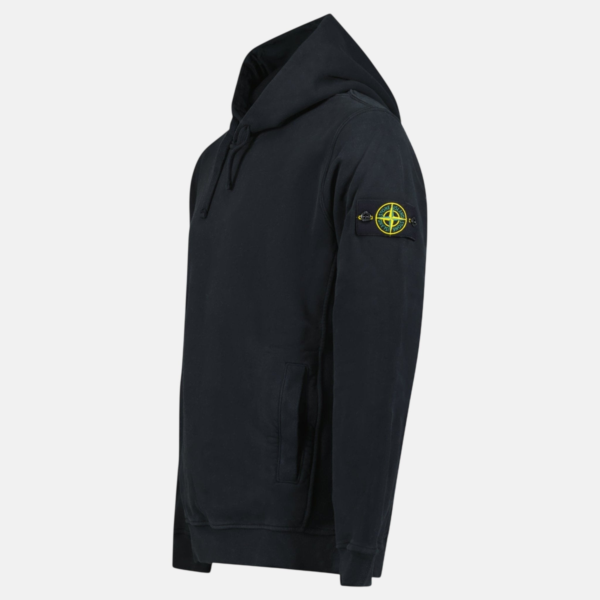 Stone Island Brushed Organic Cotton Hoodie Black – B22 | Studio DOS by Designer Outlet Sales