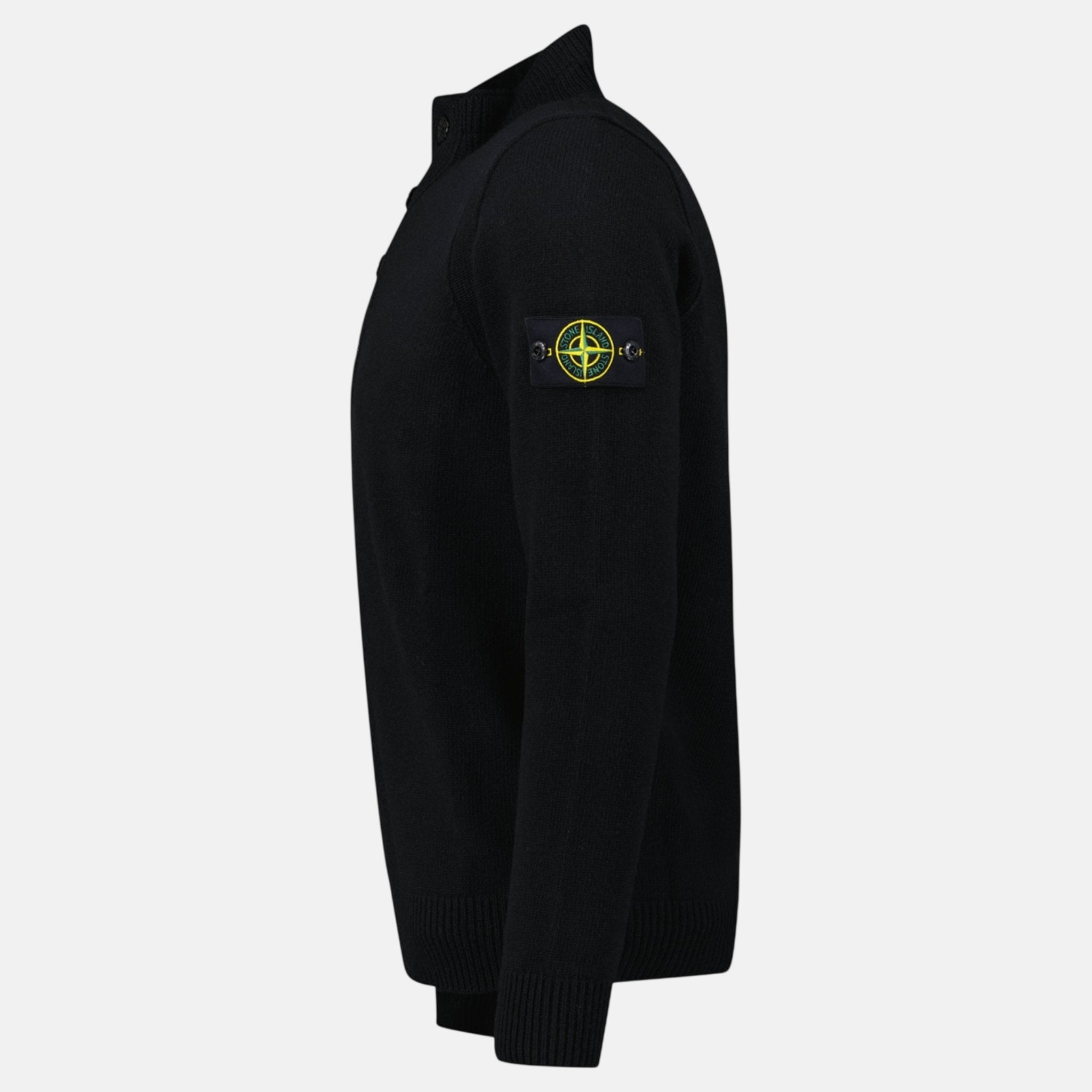Stone Island Button Neck Jumper Black – A2 | Studio DOS by Designer Outlet Sales