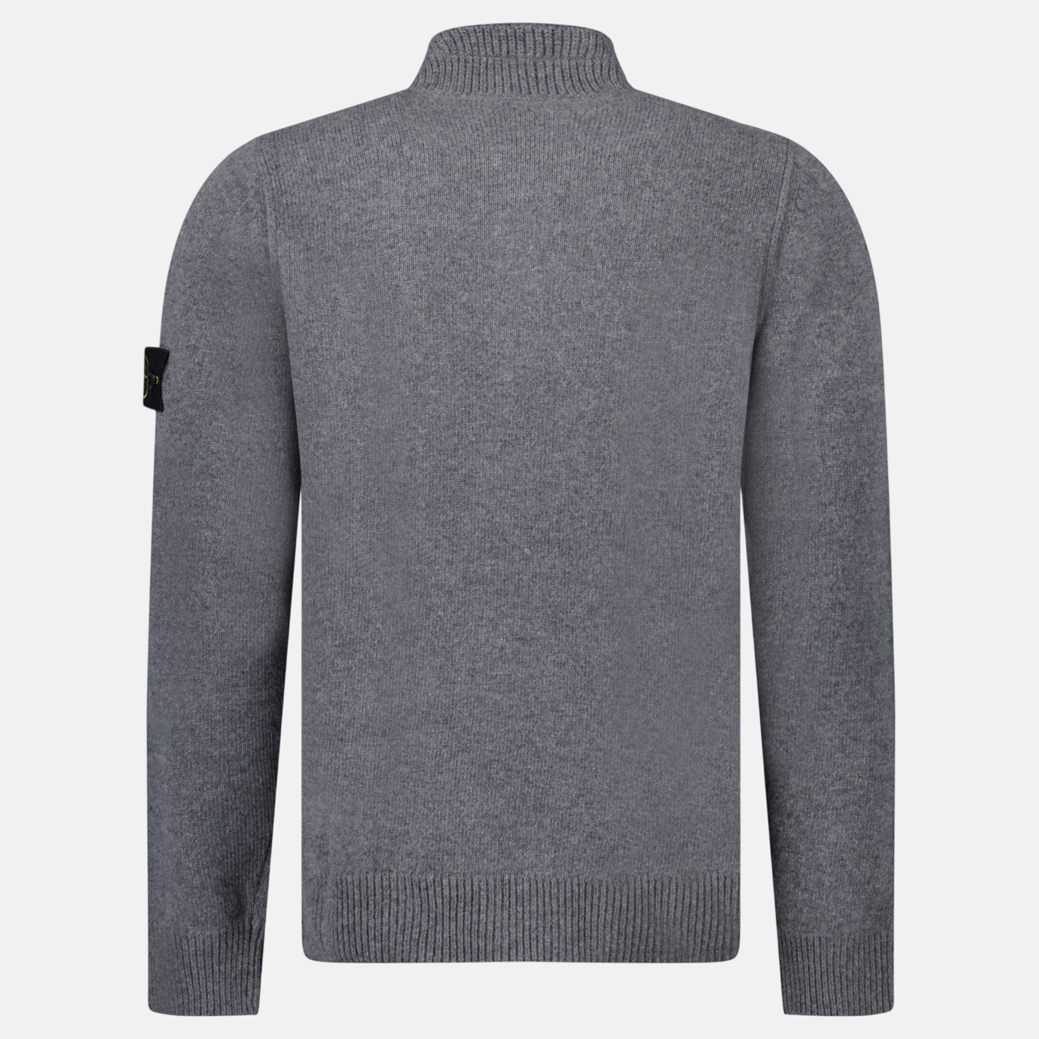 Stone Island Button Neck Jumper Cement Grey – A13 | Studio DOS by Designer Outlet Sales