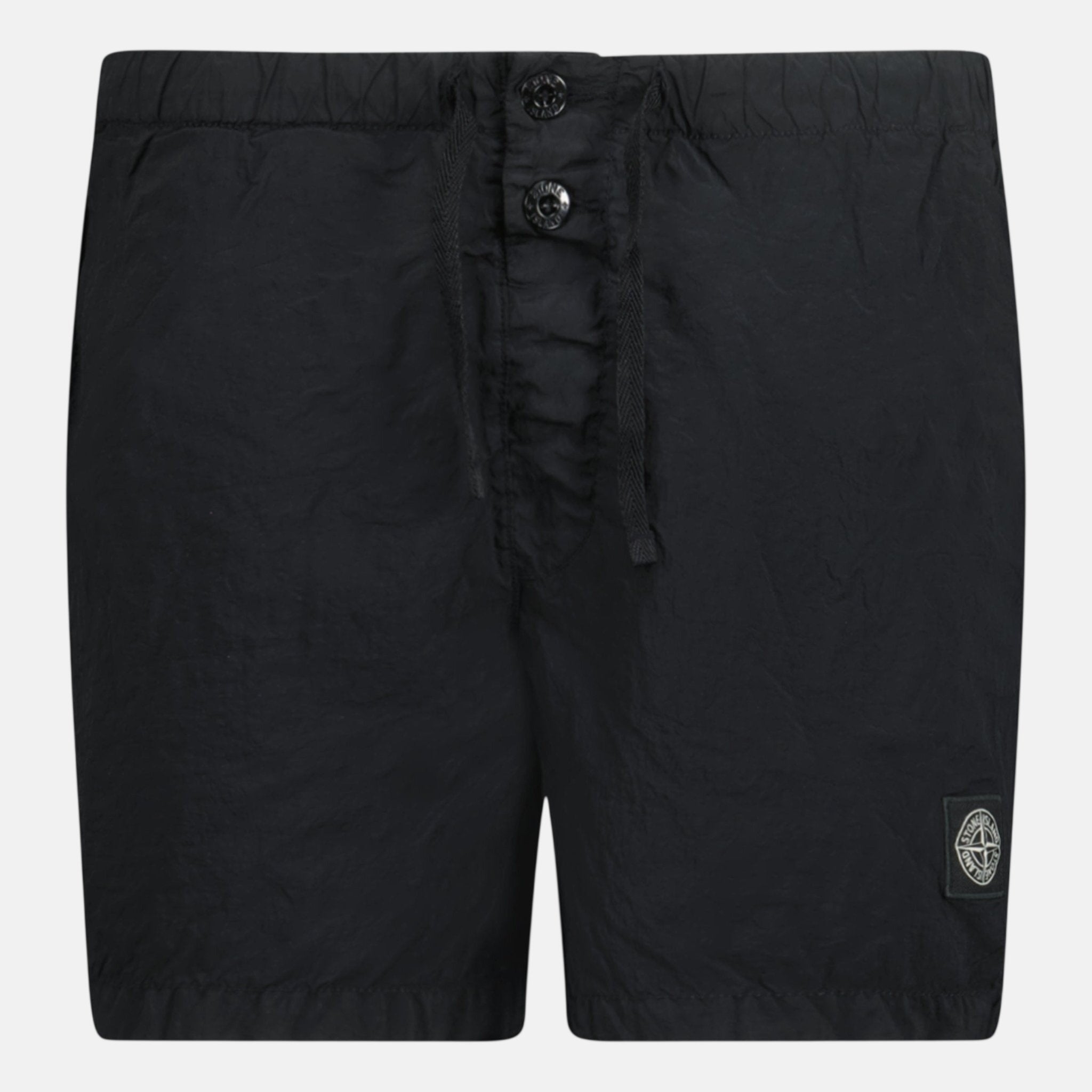 Stone Island Buttoned Chrome Swim Shorts Black – A8 | Studio DOS by Designer Outlet Sales