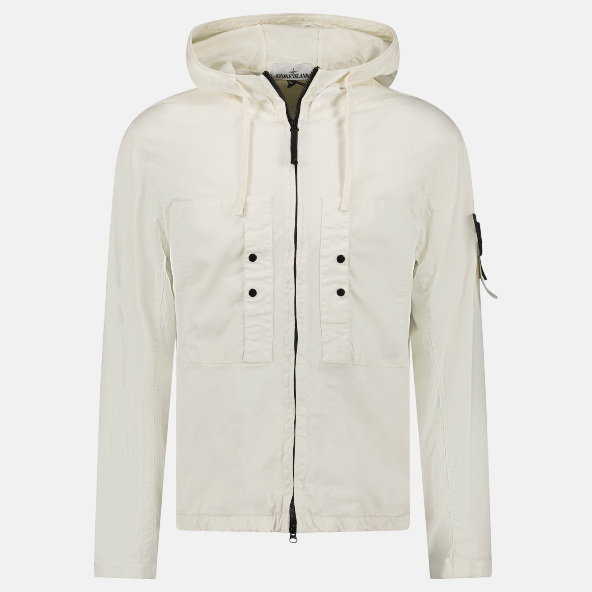 Stone Island Chest Pocket Hooded Jacket Ivory – B4 | Studio DOS by Designer Outlet Sales