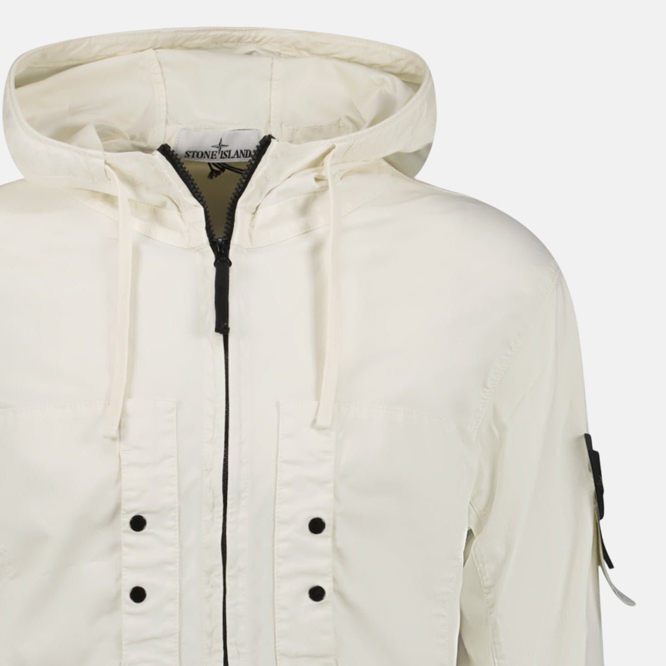 Stone Island Chest Pocket Hooded Jacket Ivory – B4 | Studio DOS by Designer Outlet Sales