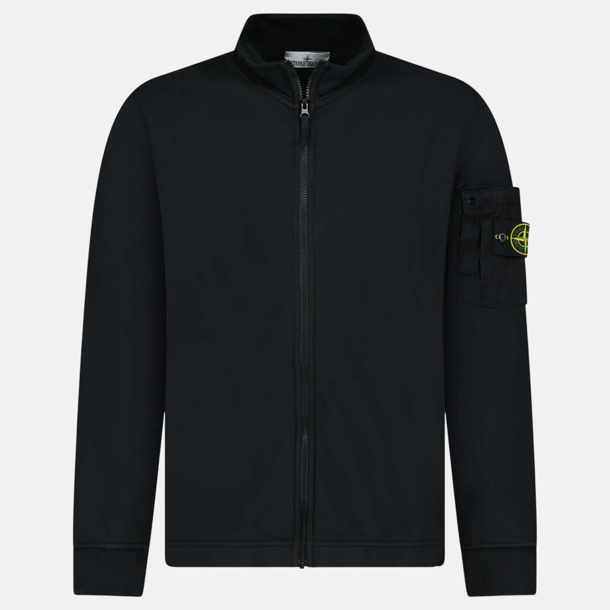 Stone Island Cotton Fleece Track Jacket Black – F30 | Studio DOS by Designer Outlet Sales