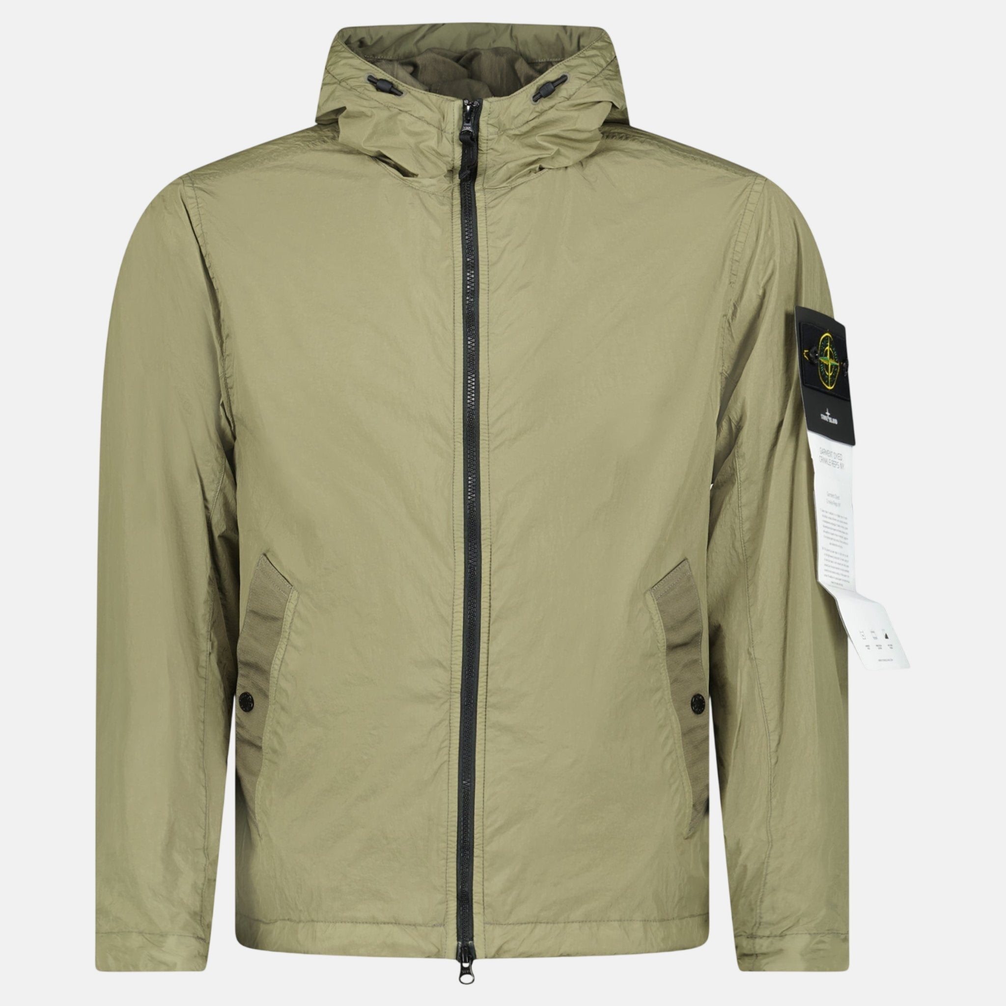 Stone Island Crinkle Reps NY Hooded Jacket Military Green – sku-57813829517693 | Studio DOS by Designer Outlet Sales
