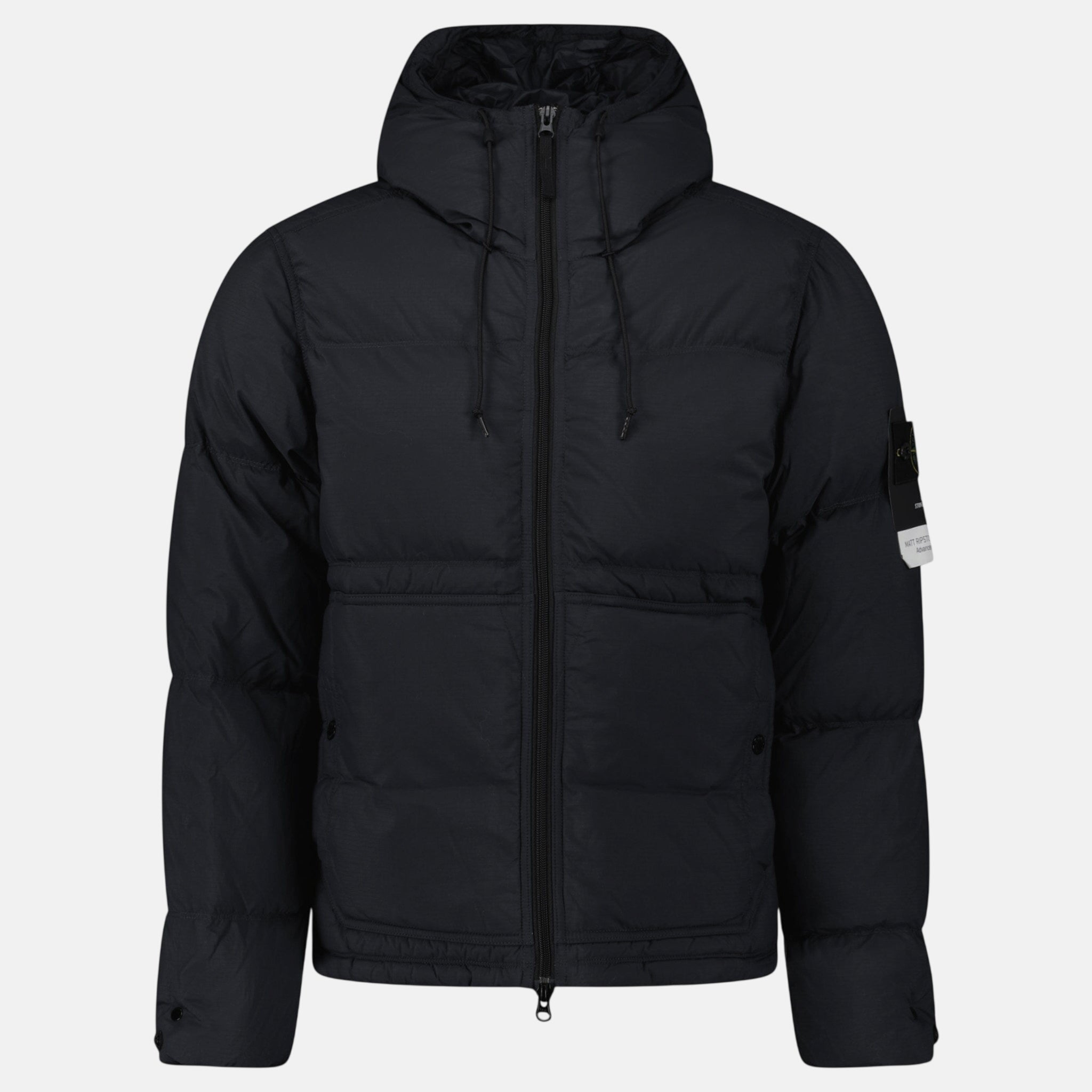 Stone Island Down Matte Ripstop Cordura® Advanced Fabric Parka Black – Rail 5 L | Studio DOS by Designer Outlet Sales
