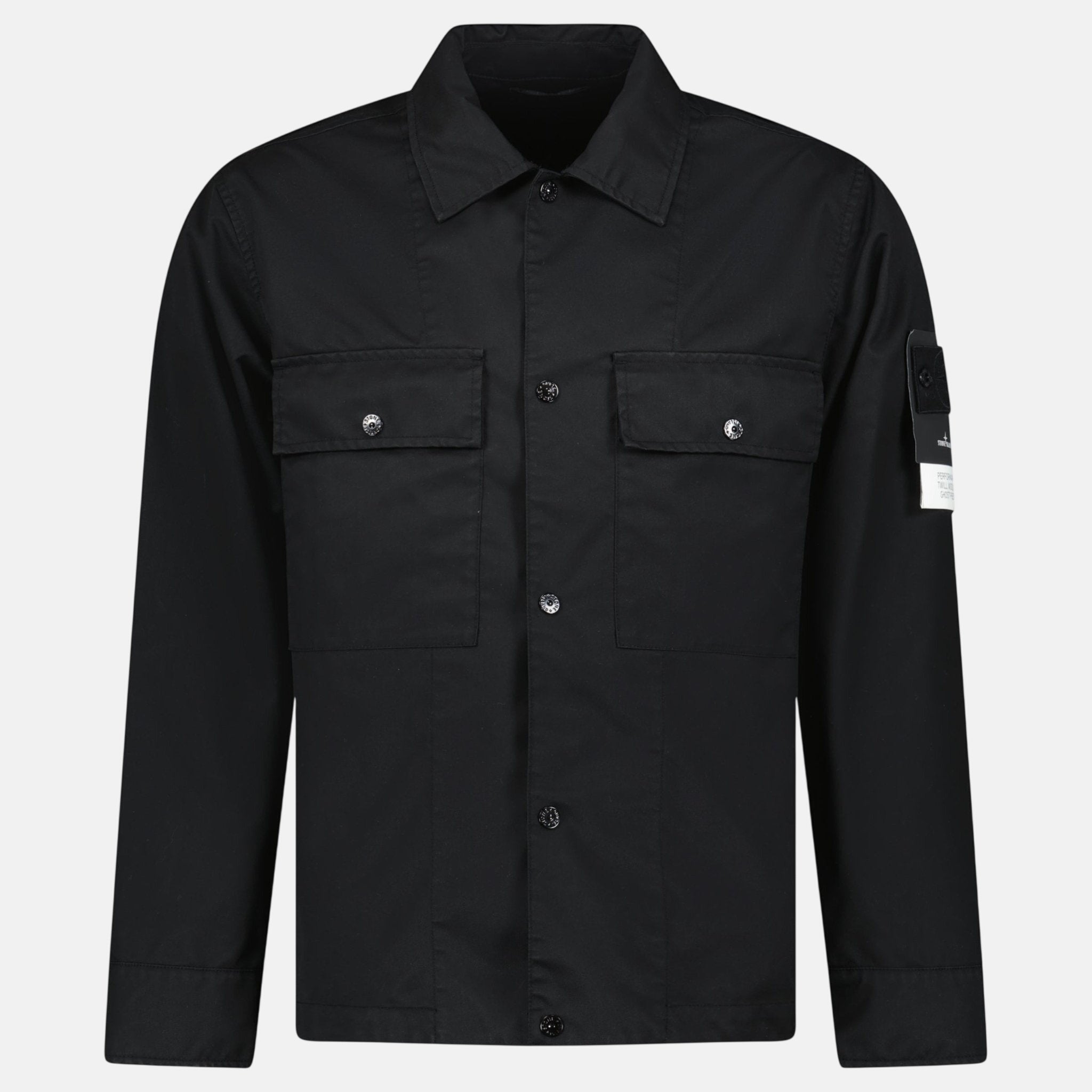 Stone Island Ghost Compass Twill Wool - TC Overshirt Black – A10 | Studio DOS by Designer Outlet Sales