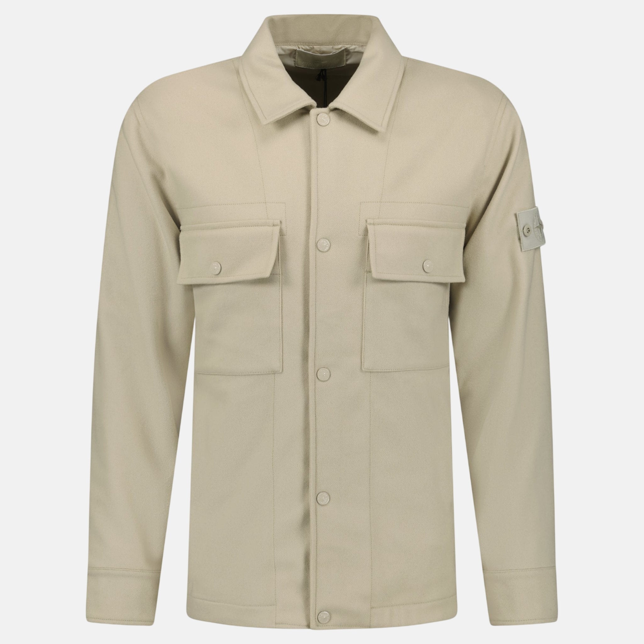 Stone Island Ghost Series Piece Button Up Jacket Beige – sku-55357608821117 | Studio DOS by Designer Outlet Sales