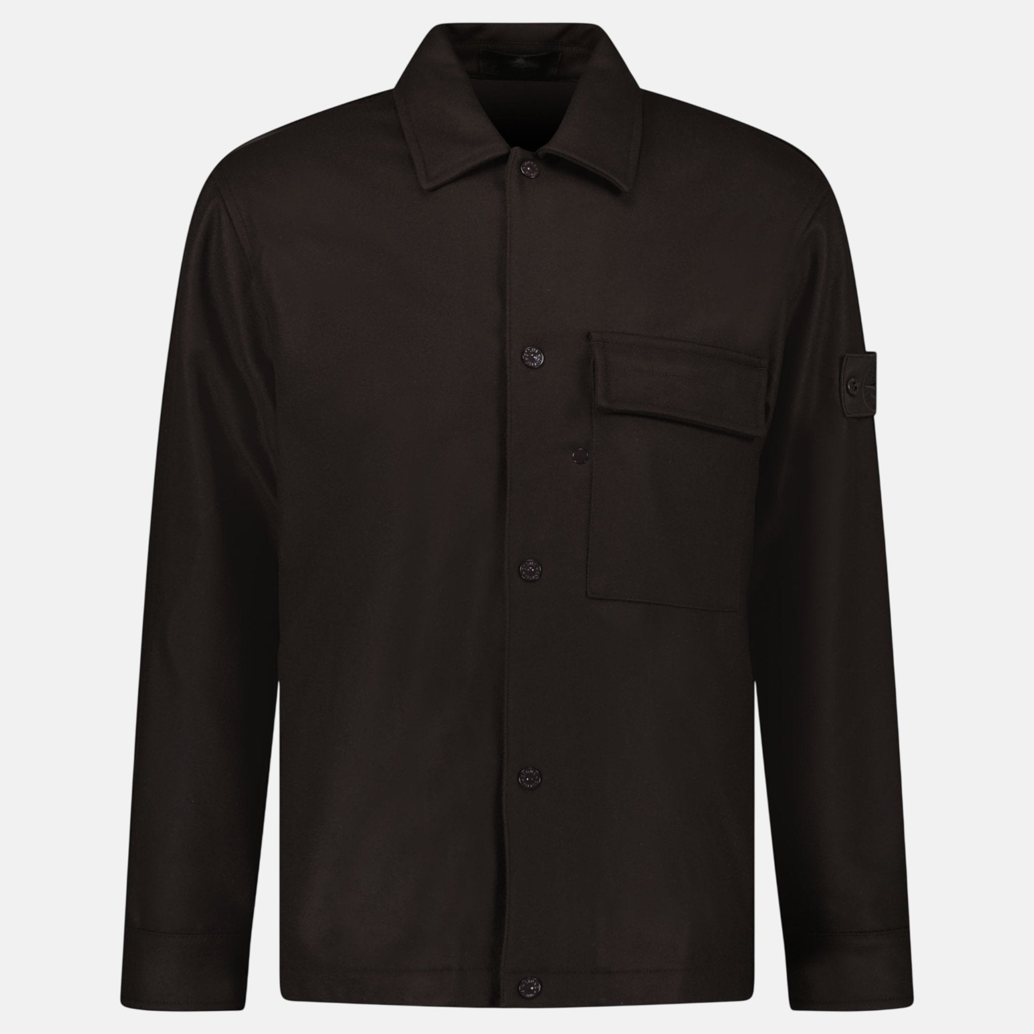 Stone Island Ghost Series Virgin Wool - Blend Felt Overshirt Dark Brown – Rail 5 | Studio DOS by Designer Outlet Sales