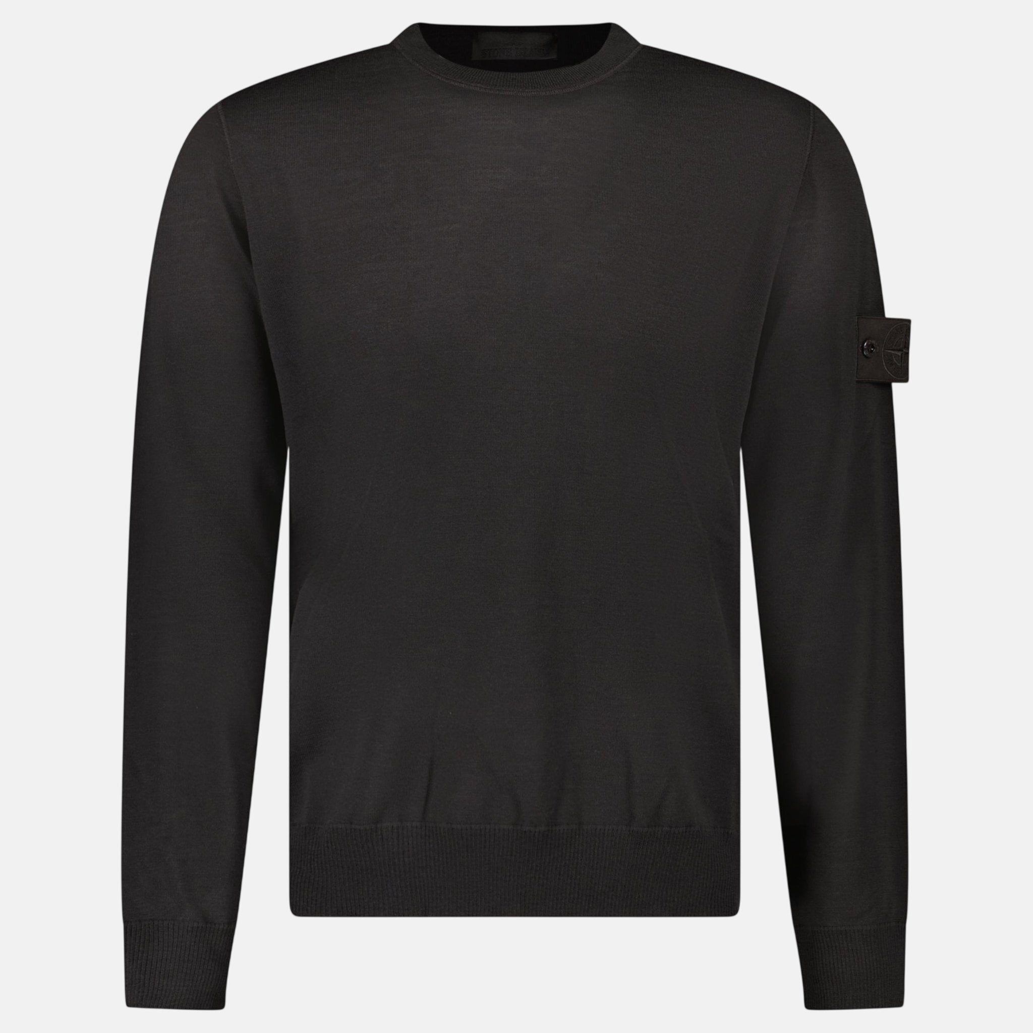 Stone Island Ghost Series Wool Crew Neck Jumper Dark Brown – A31 | Studio DOS by Designer Outlet Sales