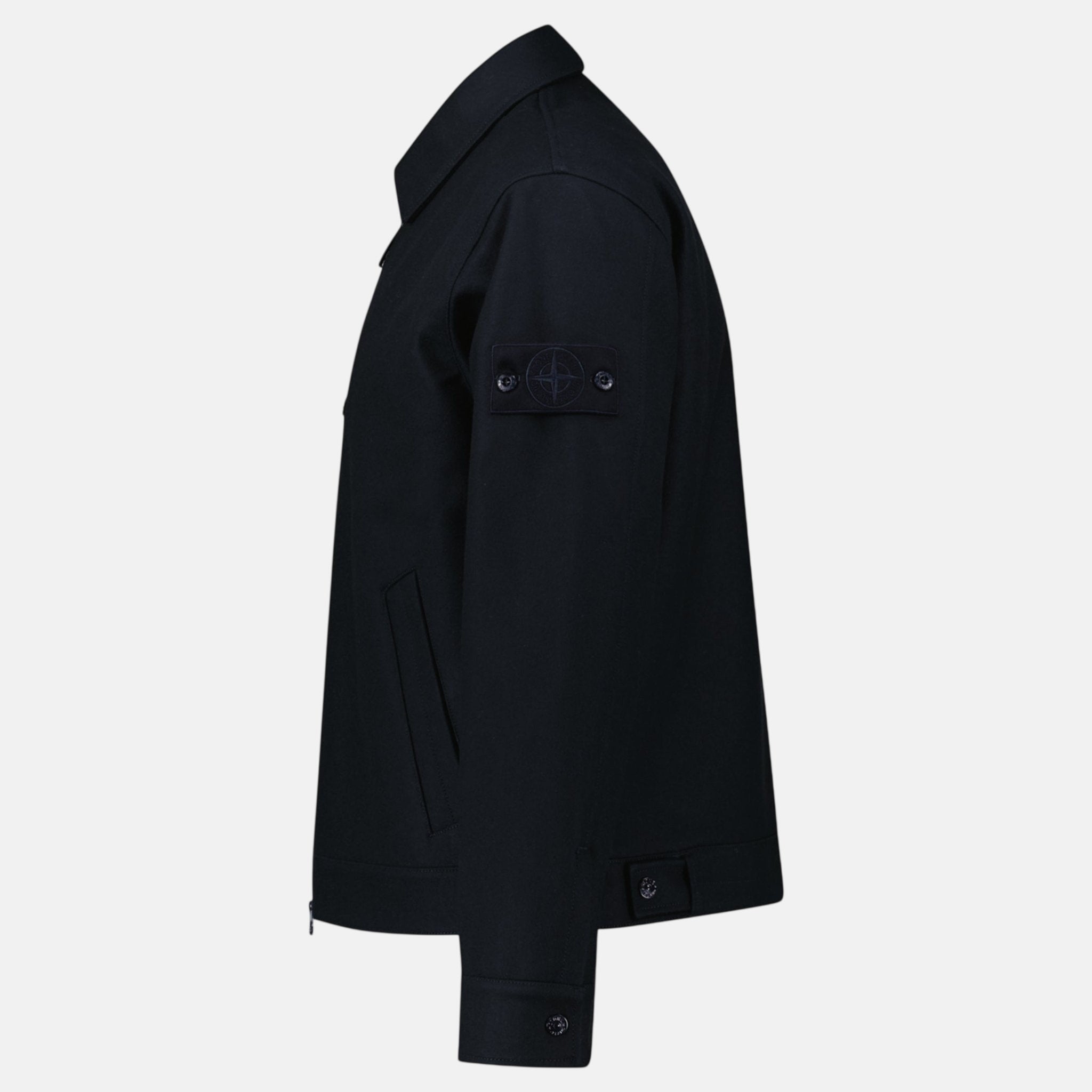 Stone Island Ghost Series Zip - Up Overshirt Navy – Rail 6 | Studio DOS by Designer Outlet Sales