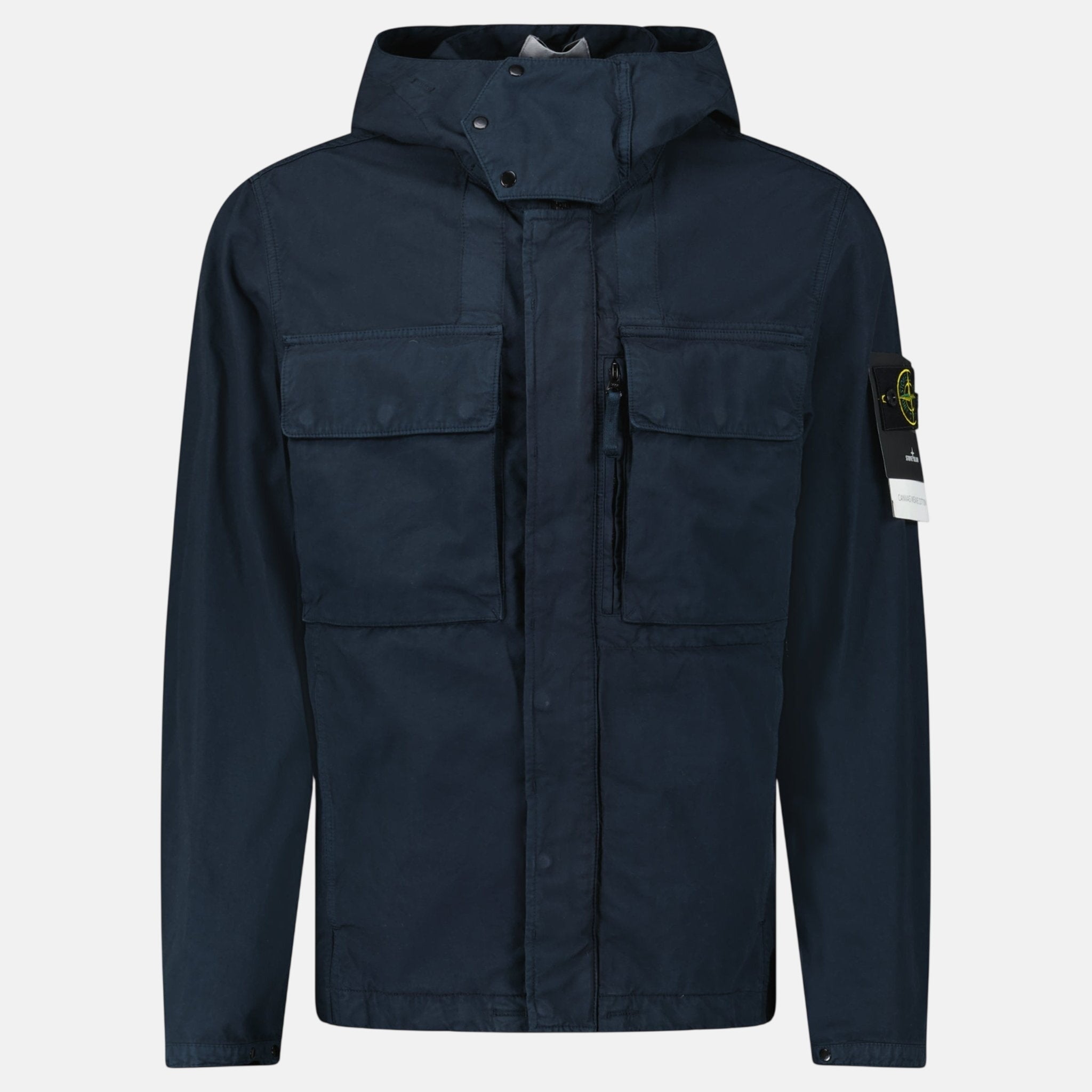 Stone Island Hooded Canvas Weave Cotton Hooded Jacket Navy – Rail 5 | Studio DOS by Designer Outlet Sales