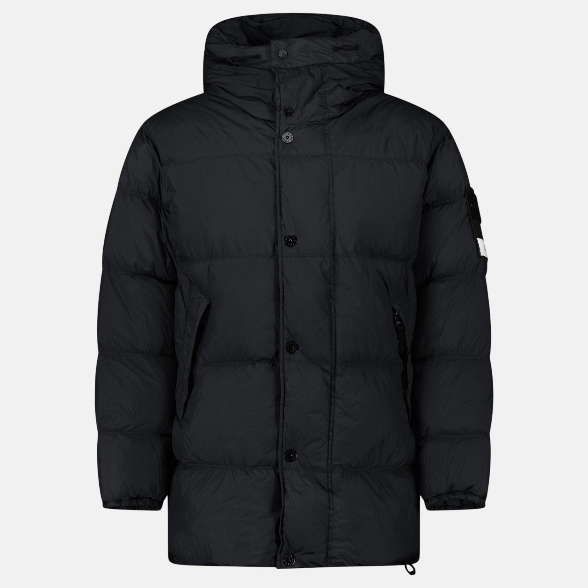 Stone Island Hooded Down Crinkle Reps NY Jacket Black – sku-57556610941309 | Studio DOS by Designer Outlet Sales