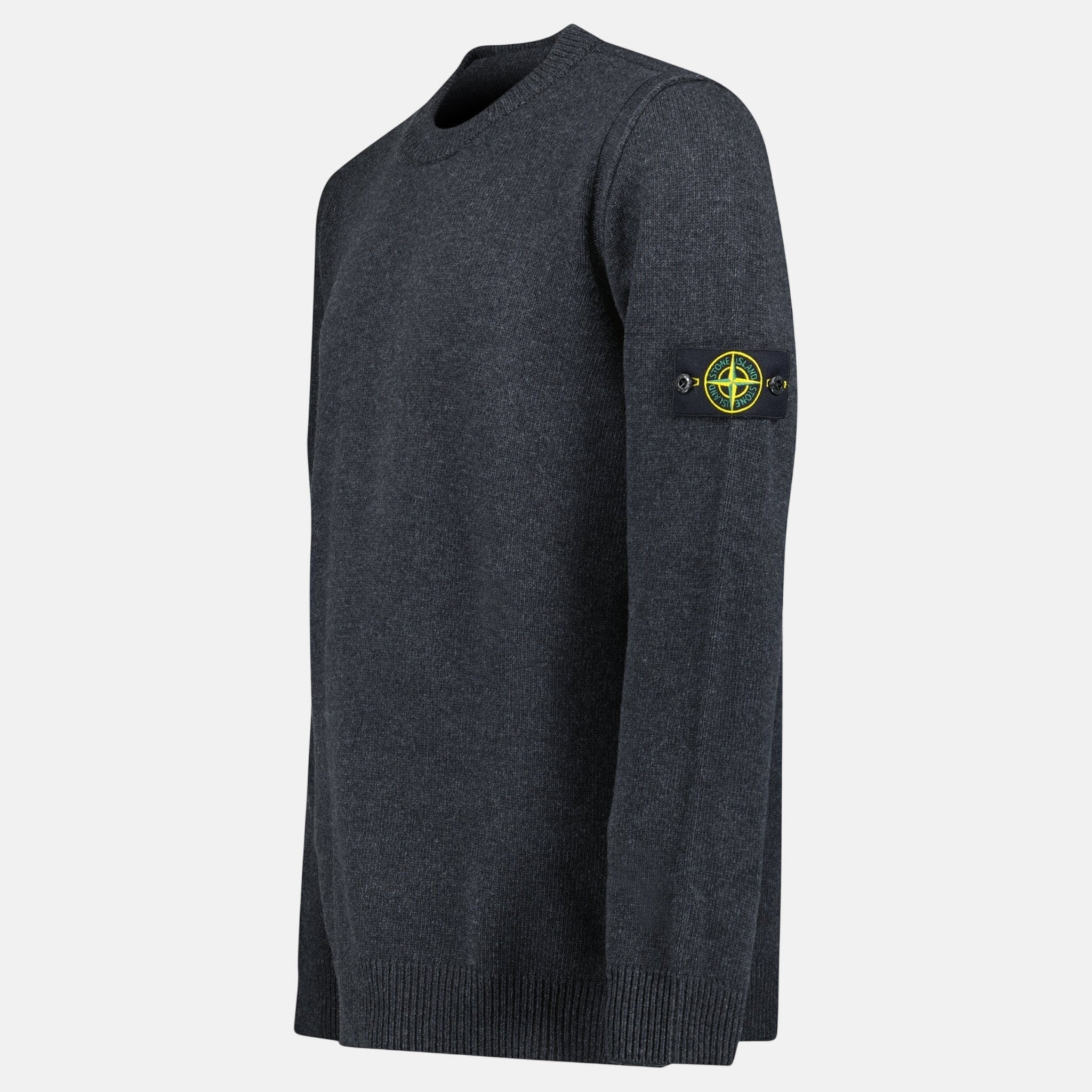 Stone Island Lambswool Crewneck Jumper Grey – A75 | Studio DOS by Designer Outlet Sales