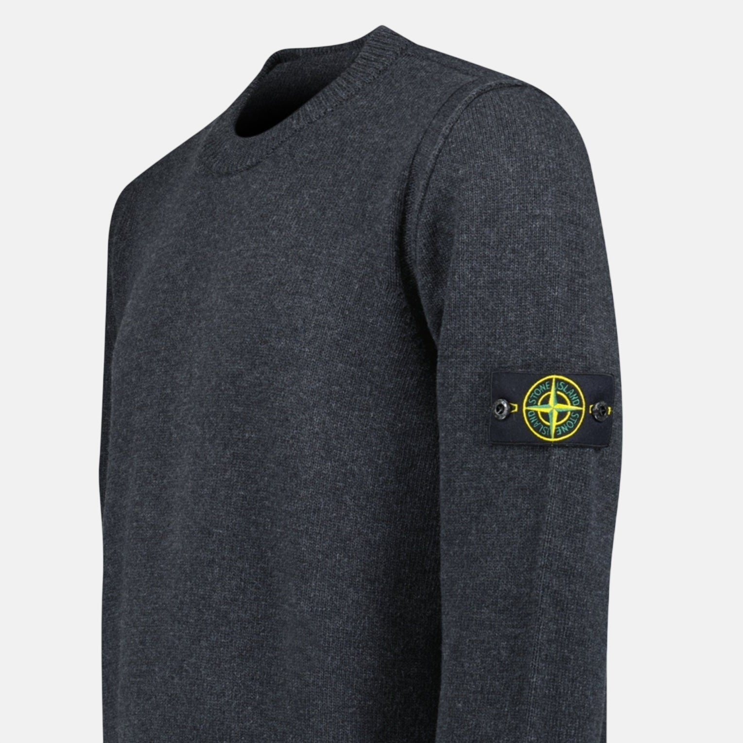 Stone Island Lambswool Crewneck Jumper Grey – A75 | Studio DOS by Designer Outlet Sales