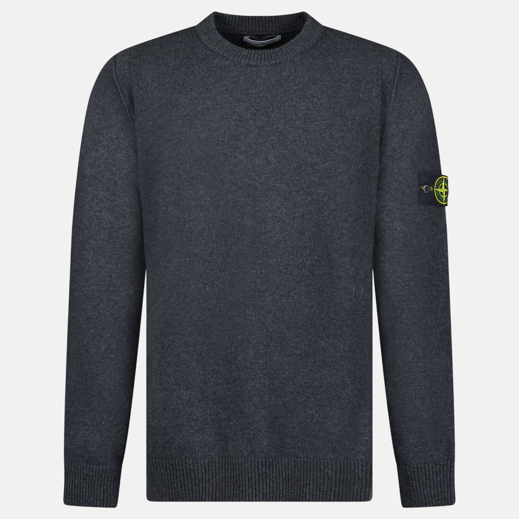 Stone Island Lambswool Crewneck Jumper Grey – A75 | Studio DOS by Designer Outlet Sales