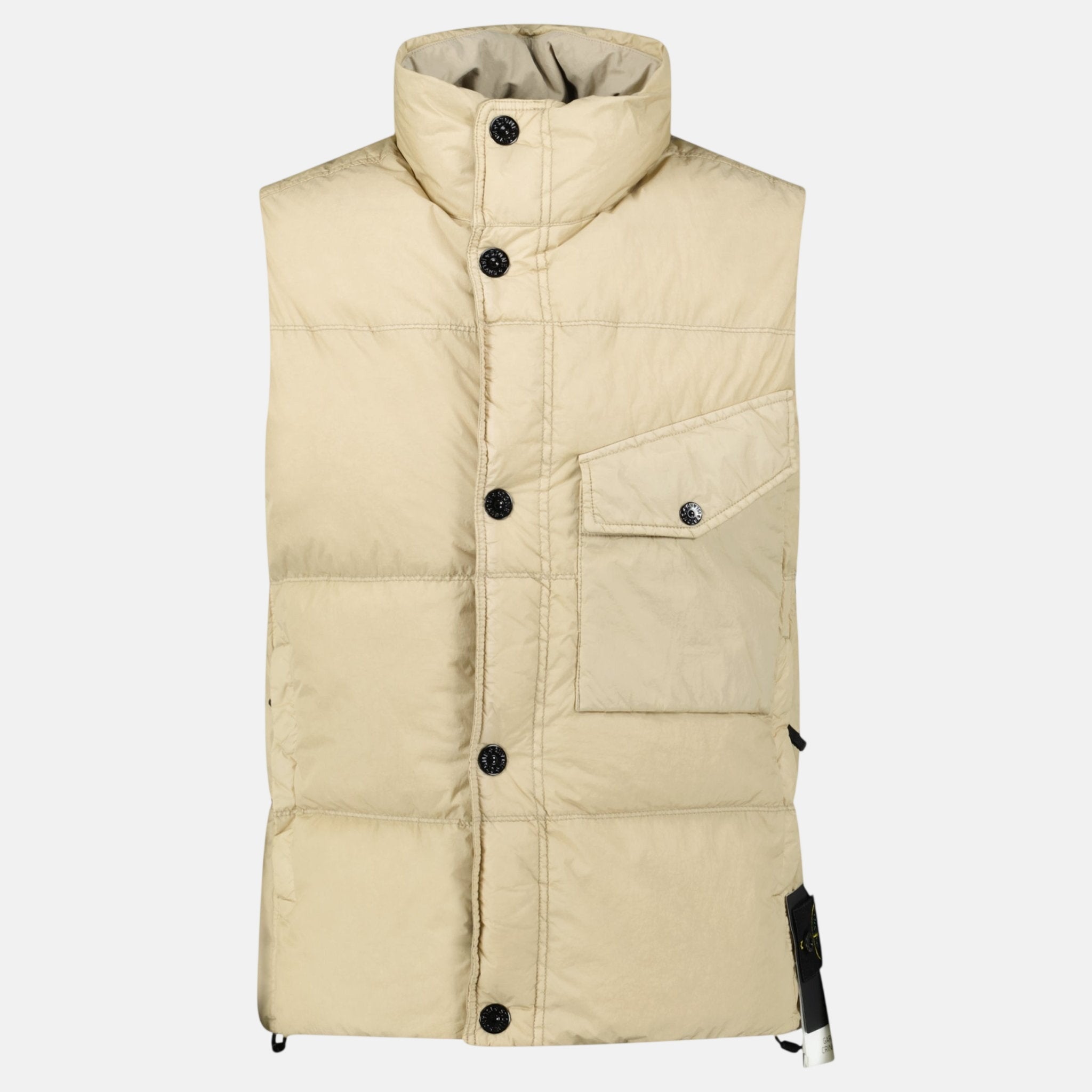Stone Island Light Nylon Rep Down Vest Desert Sand – Rail 5 U | Studio DOS by Designer Outlet Sales