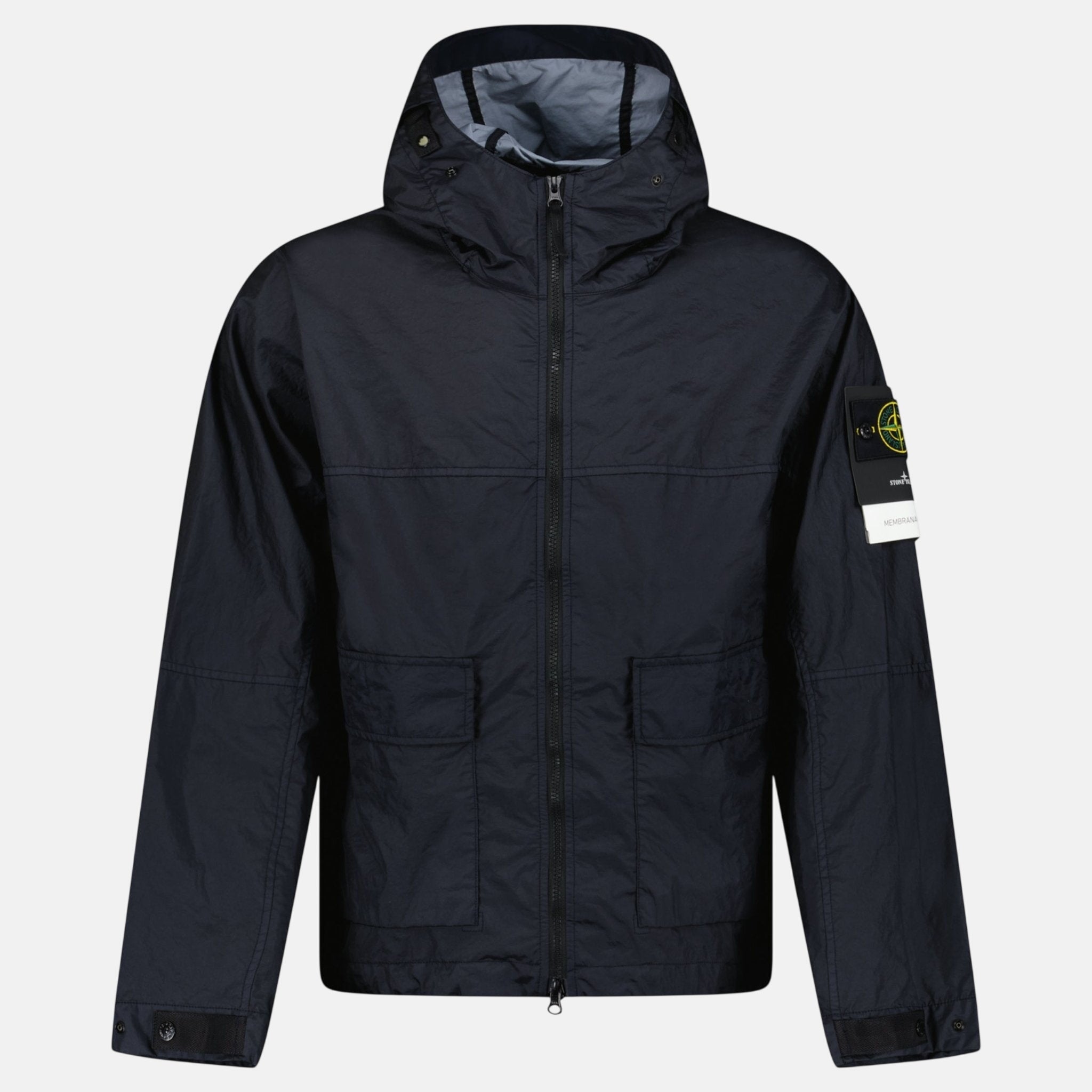 Stone Island Membrana 3L TC Hooded Jacket Navy – Rail 5 L | Studio DOS by Designer Outlet Sales