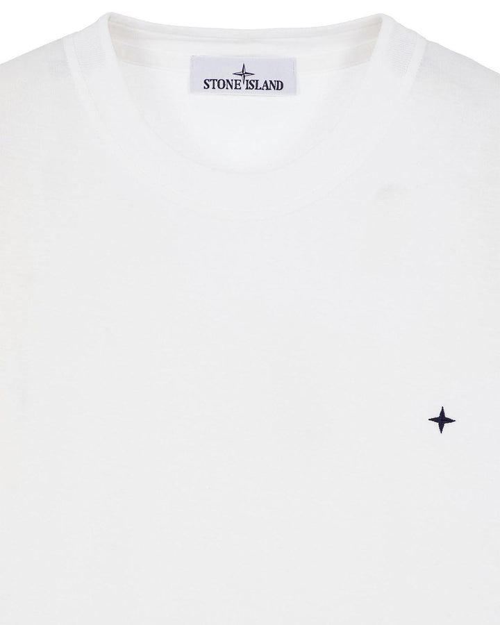STONE ISLAND MENS 208G3 STELLINA T-SHIRT WHITE-Designer Outlet Sales