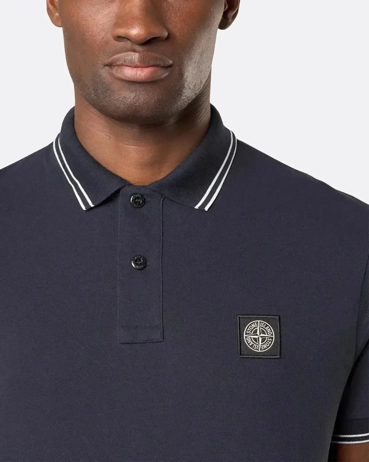 STONE ISLAND MENS 2200007 ORGANIC STRETCH COTTON TIPPED SLIM FIT POLO SHIRT NAVY – STONE-ISLAND-K2S152200007-S0018-V0020-S | Studio DOS by Designer Outlet Sales