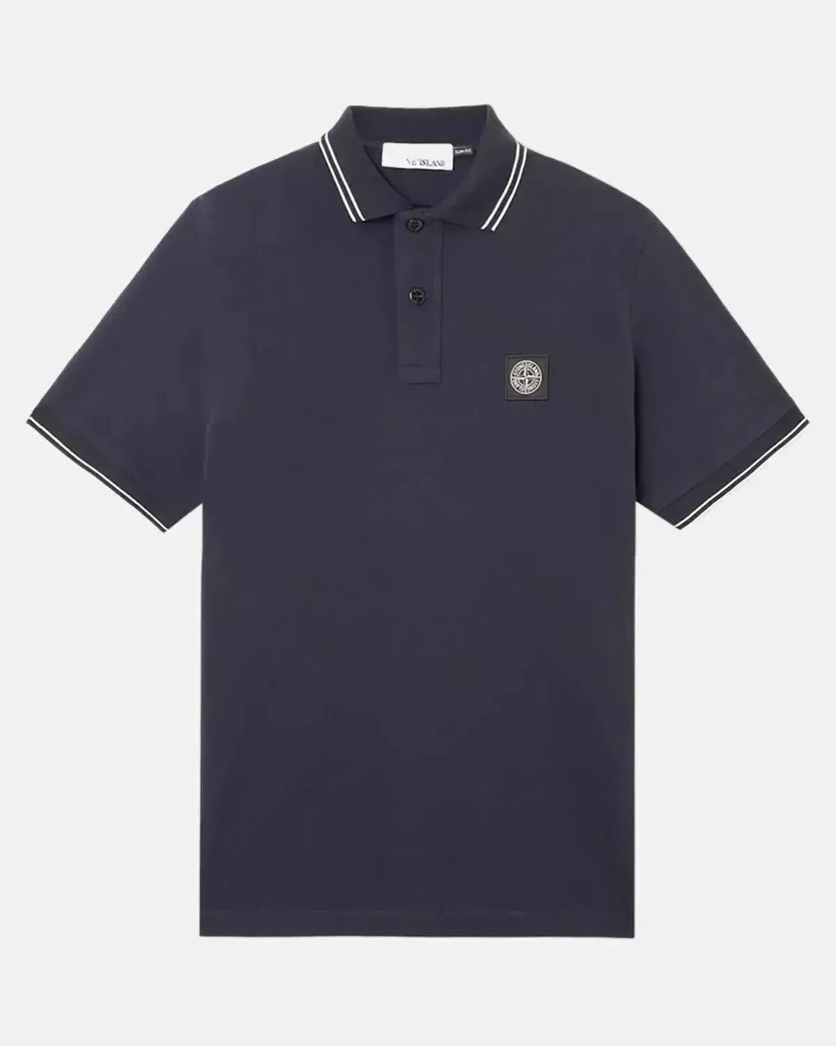 STONE ISLAND MENS 2200007 ORGANIC STRETCH COTTON TIPPED SLIM FIT POLO SHIRT NAVY – STONE-ISLAND-K2S152200007-S0018-V0020-S | Studio DOS by Designer Outlet Sales