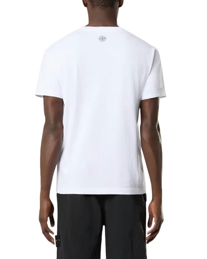 STONE ISLAND MENS 2NS80 INSTITUTIONAL THREE T-SHIRT WHITE-Designer Outlet Sales