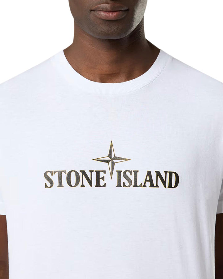 STONE ISLAND MENS 2NS80 INSTITUTIONAL THREE T-SHIRT WHITE-Designer Outlet Sales