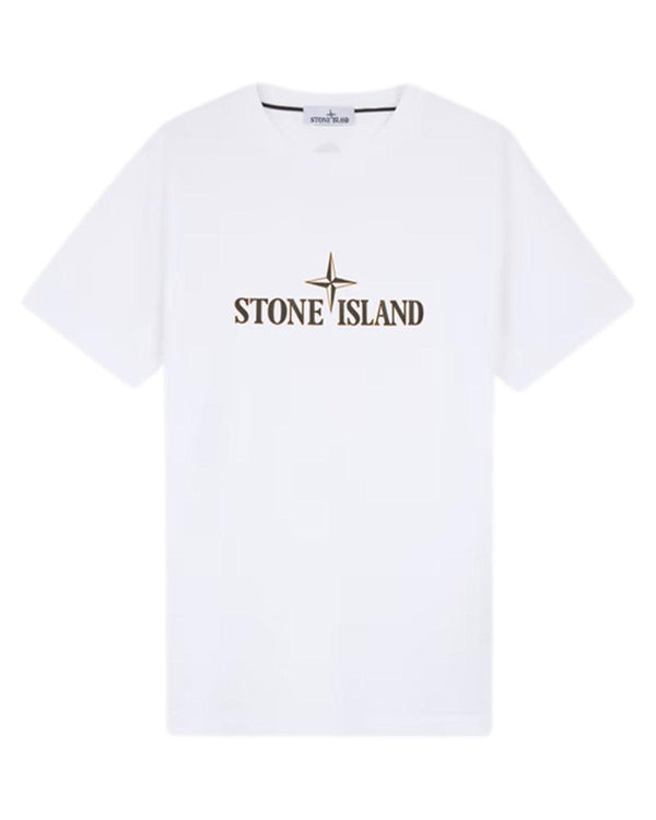 STONE ISLAND MENS 2NS80 INSTITUTIONAL THREE T-SHIRT WHITE-Designer Outlet Sales