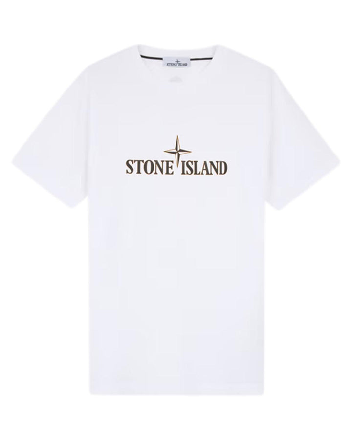 STONE ISLAND MENS 2NS80 INSTITUTIONAL THREE T-SHIRT WHITE-Designer Outlet Sales