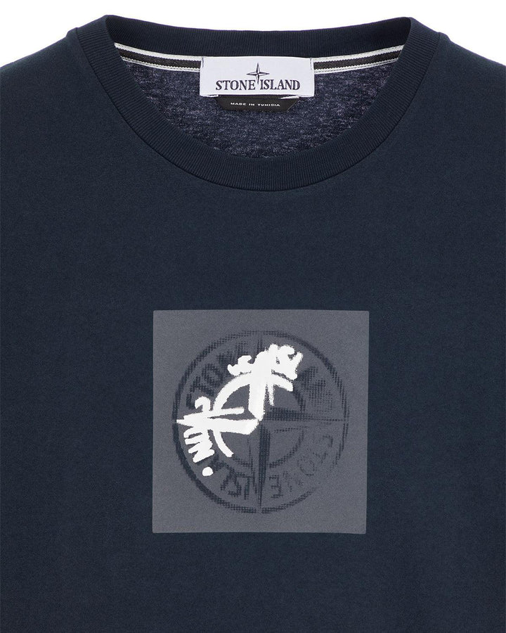 STONE ISLAND MENS 2NS83 INSTITUTIONAL ONE T-SHIRT NAVY-Designer Outlet Sales