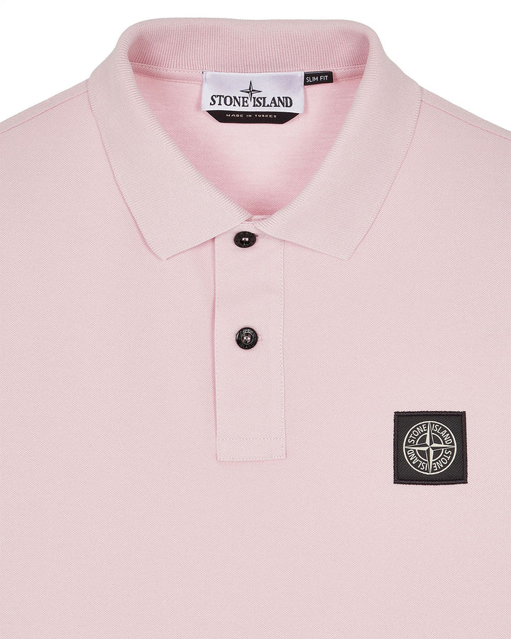 STONE ISLAND MENS 2SC17 COMPASS BADGE POLO SHIRT PINK-Designer Outlet Sales