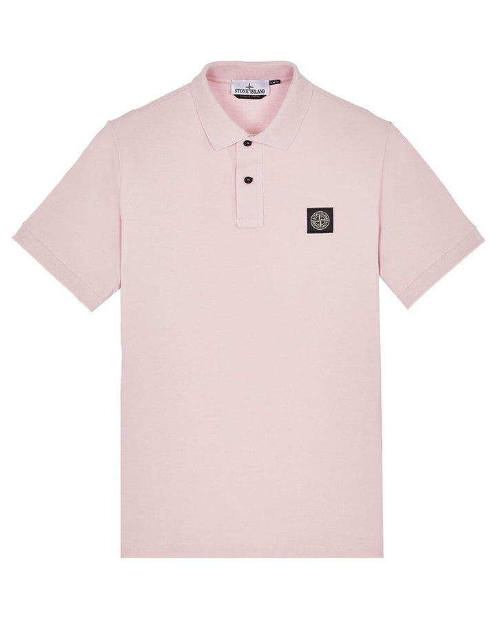 STONE ISLAND MENS 2SC17 COMPASS BADGE POLO SHIRT PINK-Designer Outlet Sales