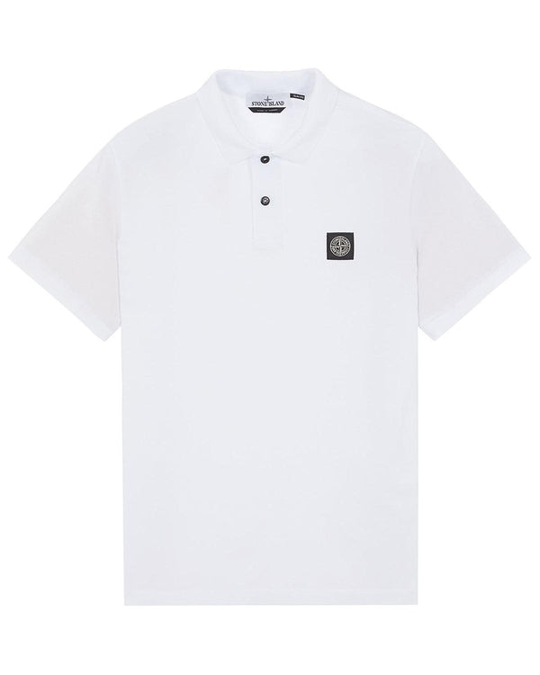 STONE ISLAND MENS 2SC17 COMPASS BADGE POLO SHIRT WHITE-Designer Outlet Sales