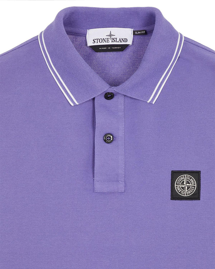 STONE ISLAND MENS 2SC18 SLIM FIT POLO SHIRT LAVENDER-Designer Outlet Sales