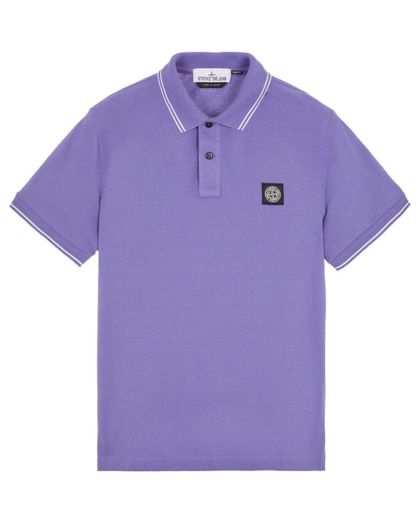 STONE ISLAND MENS 2SC18 SLIM FIT POLO SHIRT LAVENDER-Designer Outlet Sales