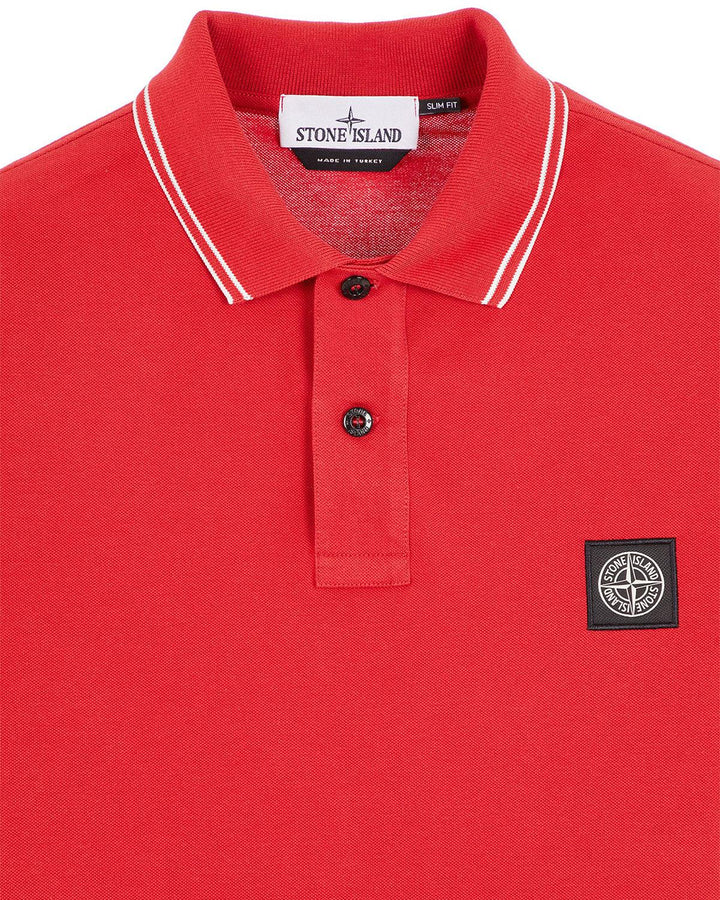 STONE ISLAND MENS 2SC18 SLIM FIT POLO SHIRT RED-Designer Outlet Sales