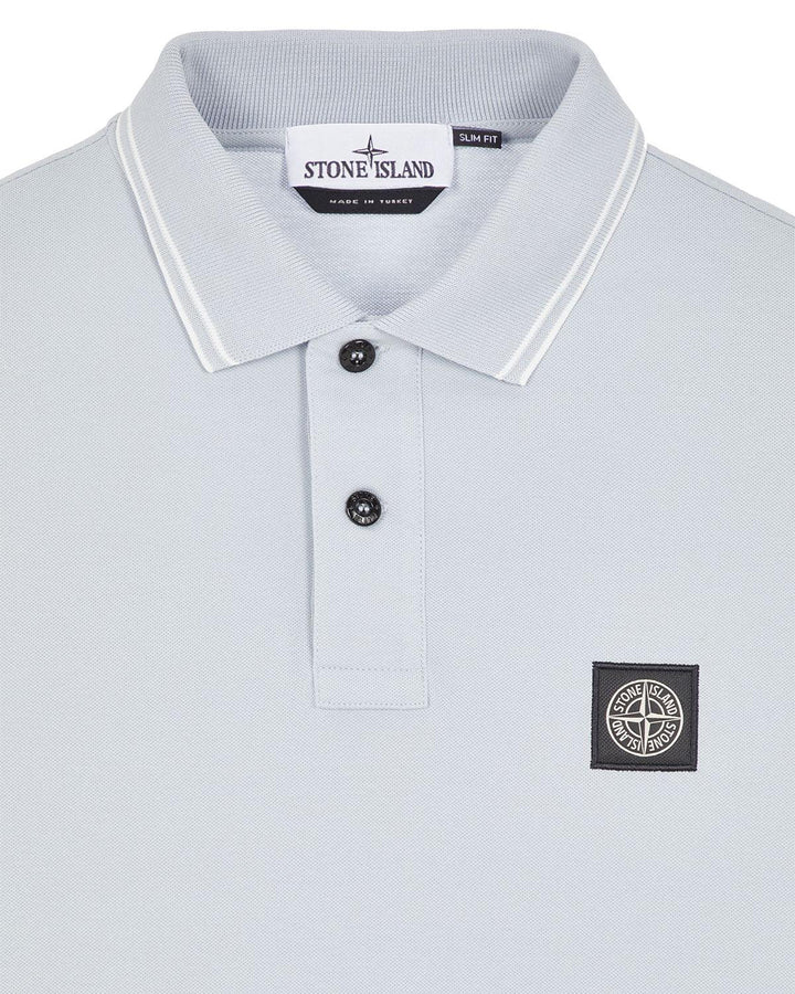 STONE ISLAND MENS 2SC18 SLIM FIT POLO SHIRT SKY BLUE-Designer Outlet Sales