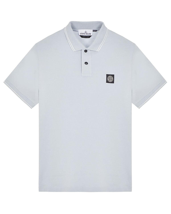 STONE ISLAND MENS 2SC18 SLIM FIT POLO SHIRT SKY BLUE-Designer Outlet Sales