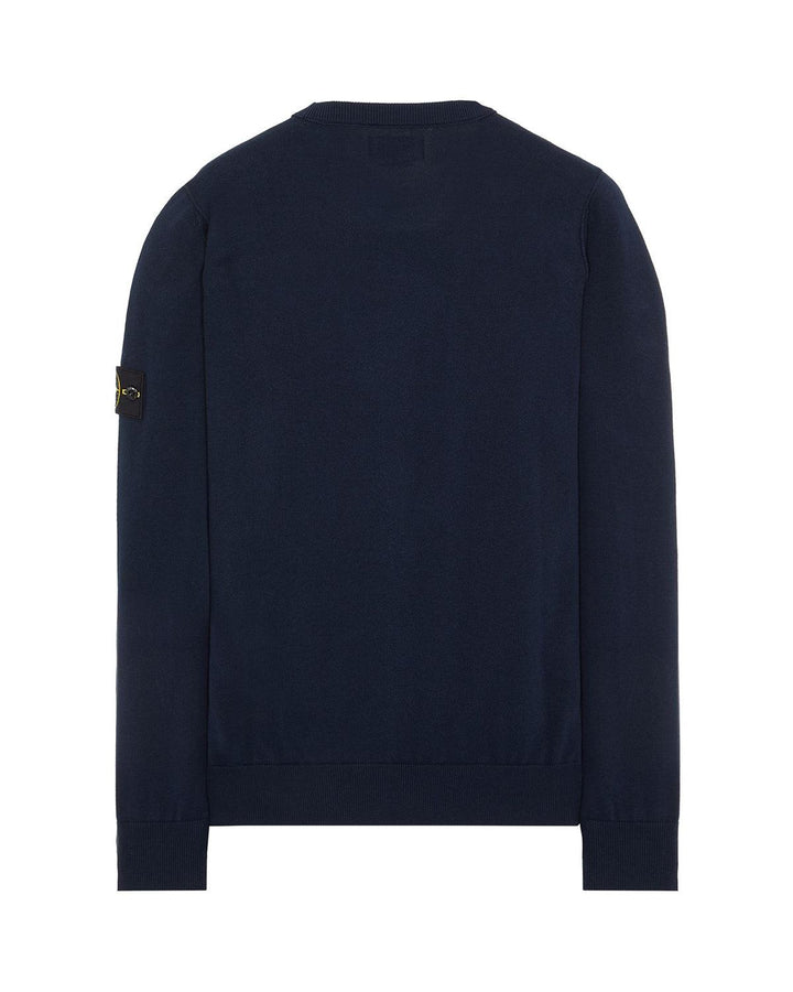 STONE ISLAND MENS 540B2 COTTON KNIT SWEATER NAVY-Designer Outlet Sales