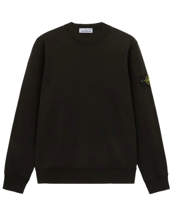 STONE ISLAND MENS 63051 COTTON FLEECE SWEATSHIRT BLACK-Designer Outlet Sales