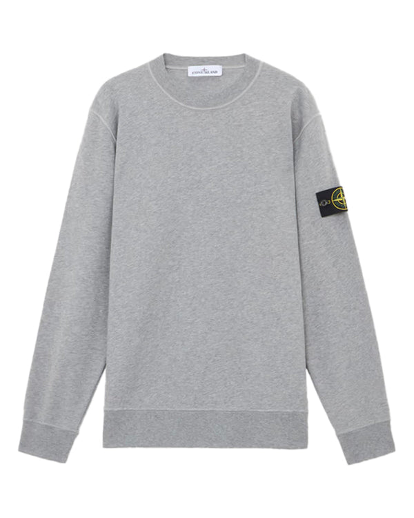 STONE ISLAND MENS 63051 COTTON FLEECE SWEATSHIRT DUST MELANGE-Designer Outlet Sales