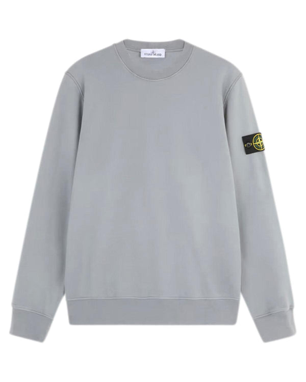 STONE ISLAND MENS 63051 COTTON FLEECE SWEATSHIRT GREEN GREY-Designer Outlet Sales