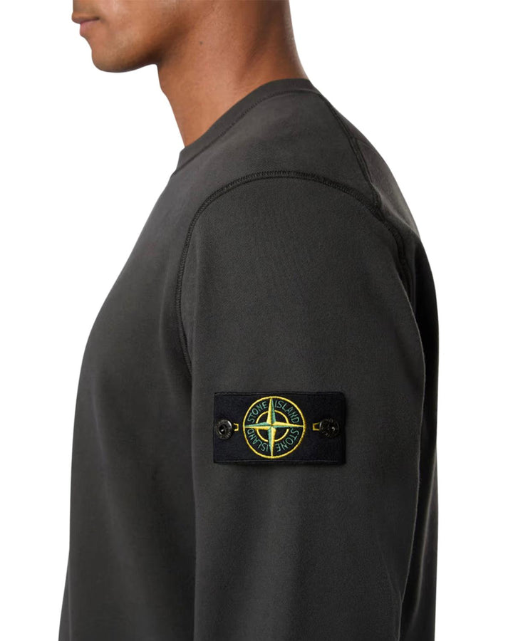 STONE ISLAND MENS 63051 COTTON FLEECE SWEATSHIRT LEAD GREY-Designer Outlet Sales