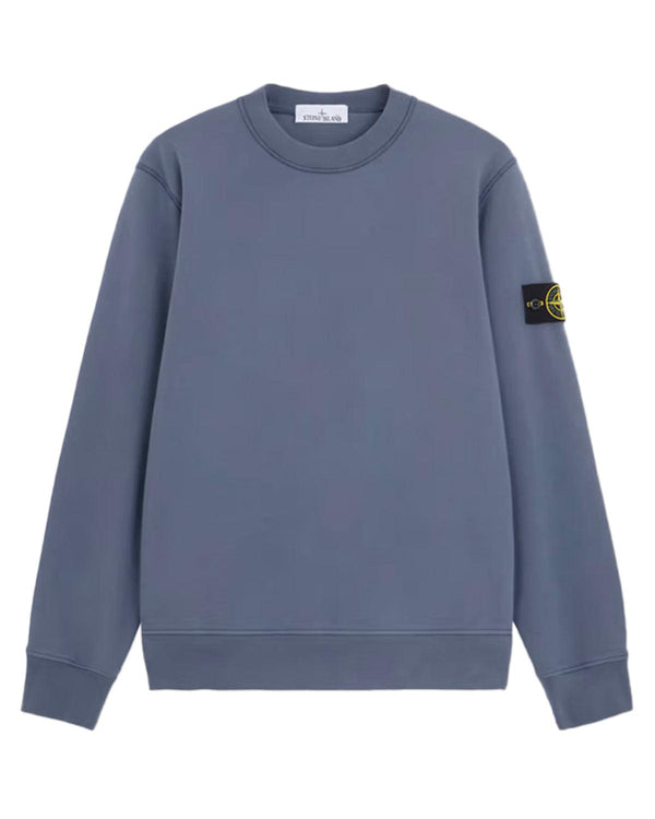 STONE ISLAND MENS 63051 COTTON FLEECE SWEATSHIRT MID BLUE-Designer Outlet Sales